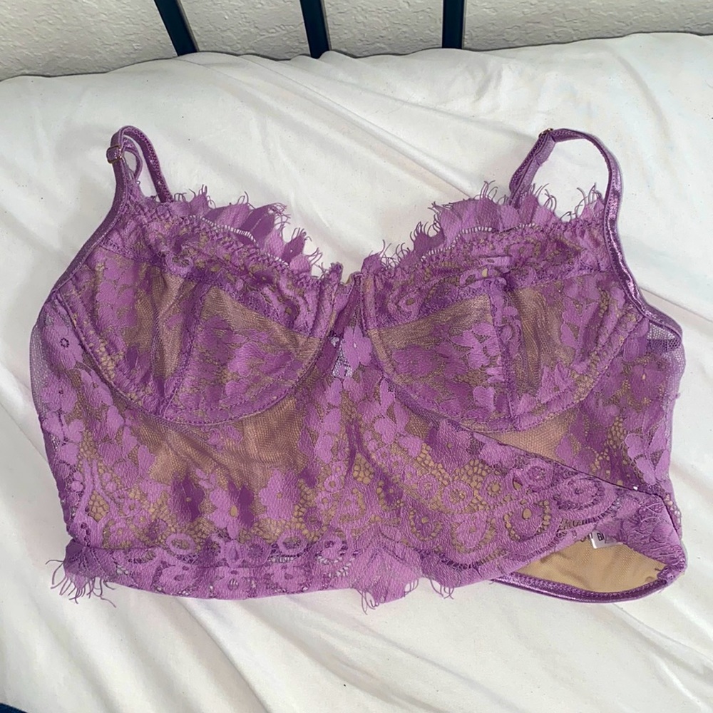 Purple lace crop top